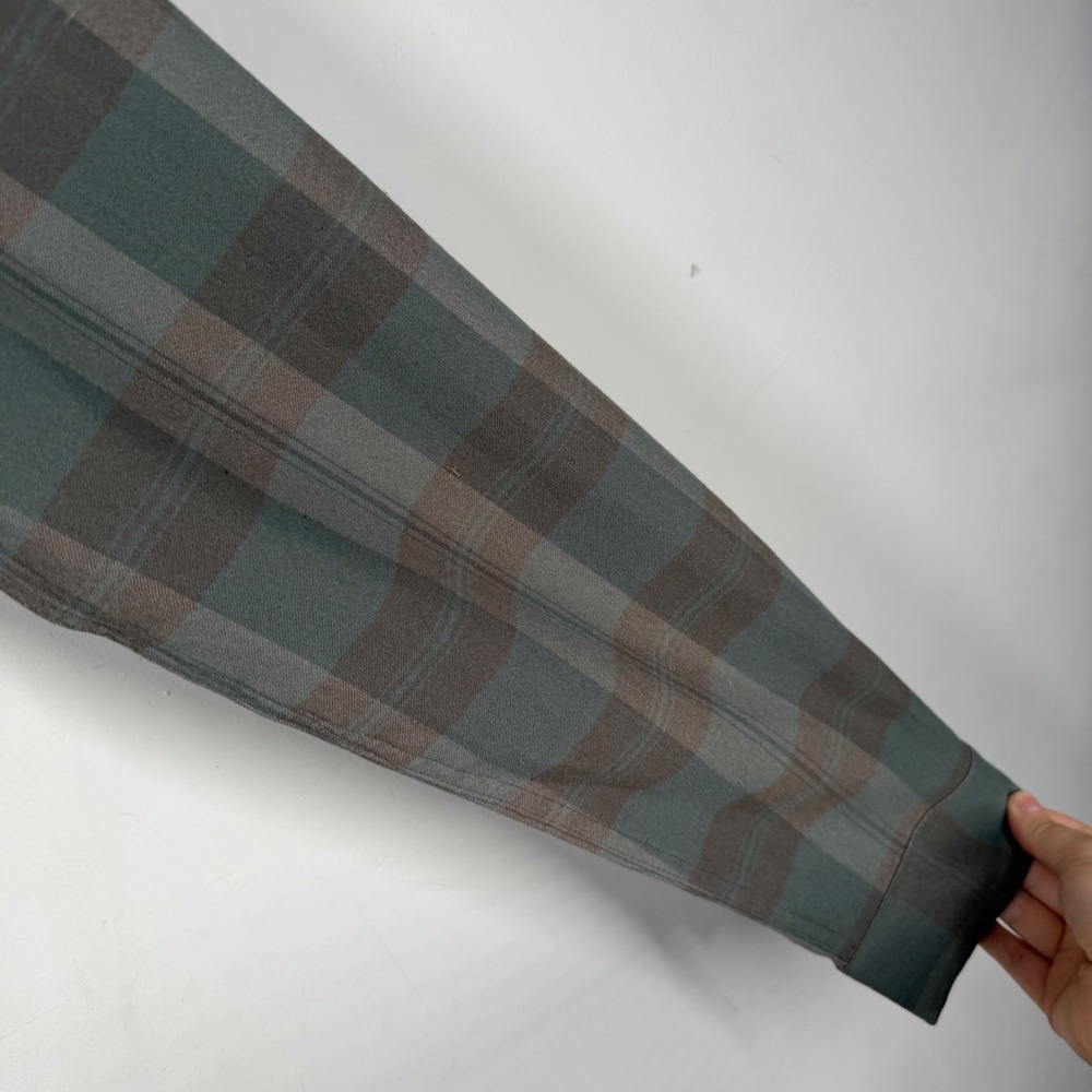 MTN OPS Mens Pinyon Tri Blend Premium Flannel Shirt Sz L Sage Plaid Long Sleeve - Picture 9 of 16